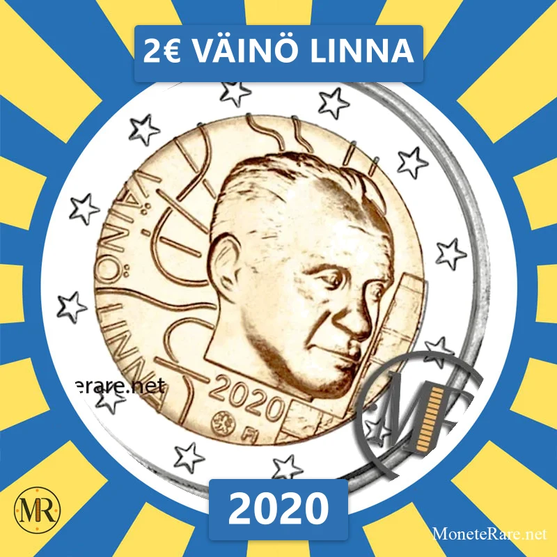 Finland 2€ Väinö Linna 2020 (coin photo)