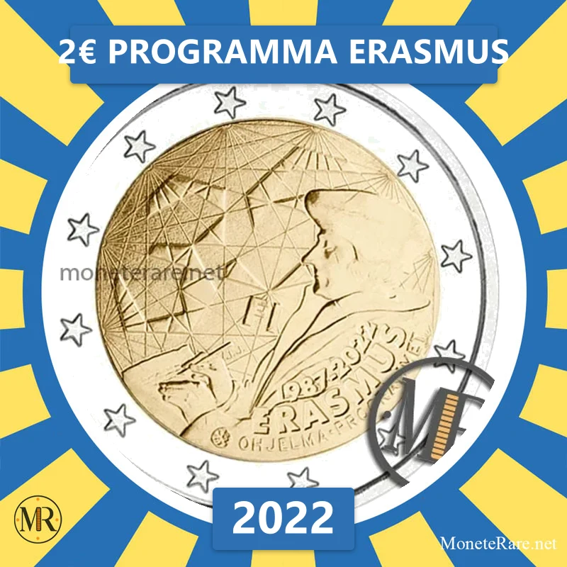 Finland 2€ Erasmus Program 2022 (coin photo)