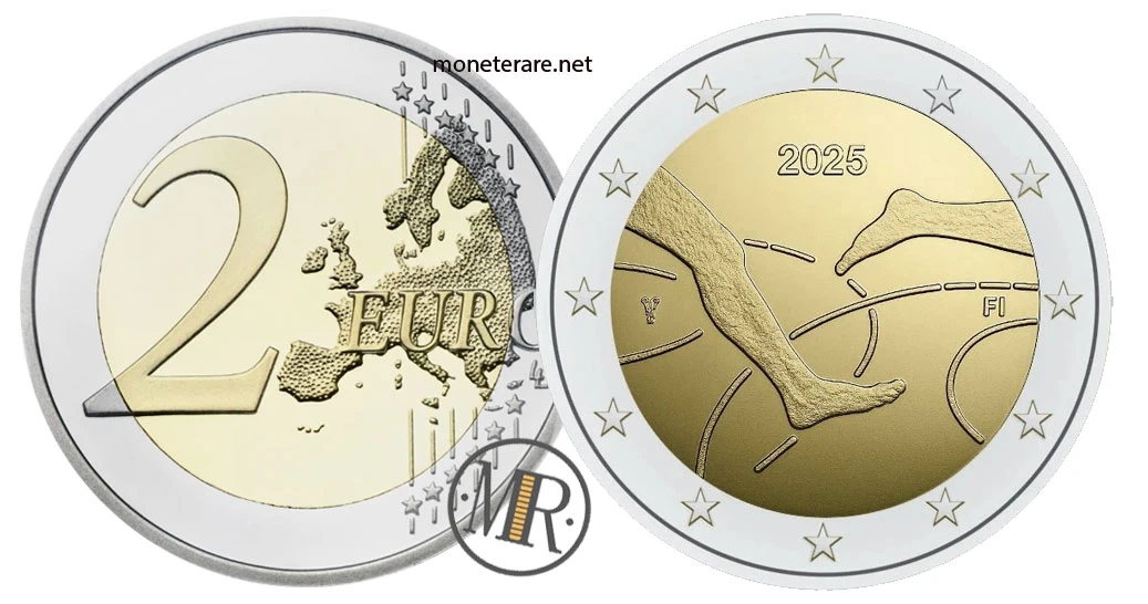 Finland €2 commemorative 2025 – 100° anniv. gara atletica Finlandia–Svezia