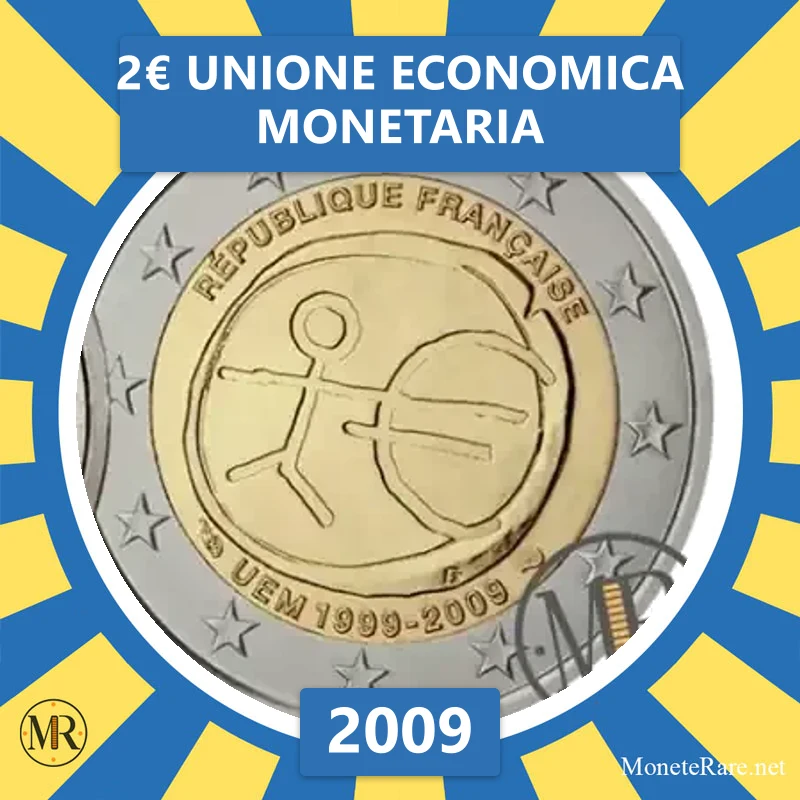 France 2€ Economic and Monetary Union 2009 (coin photo)