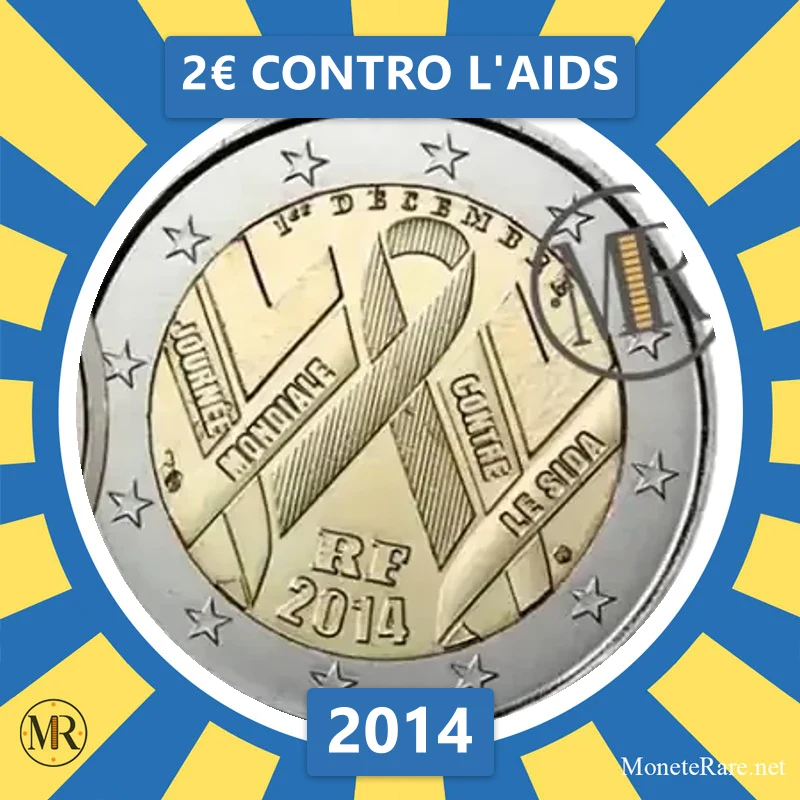 France 2€ Against AIDS 2014 (coin photo)