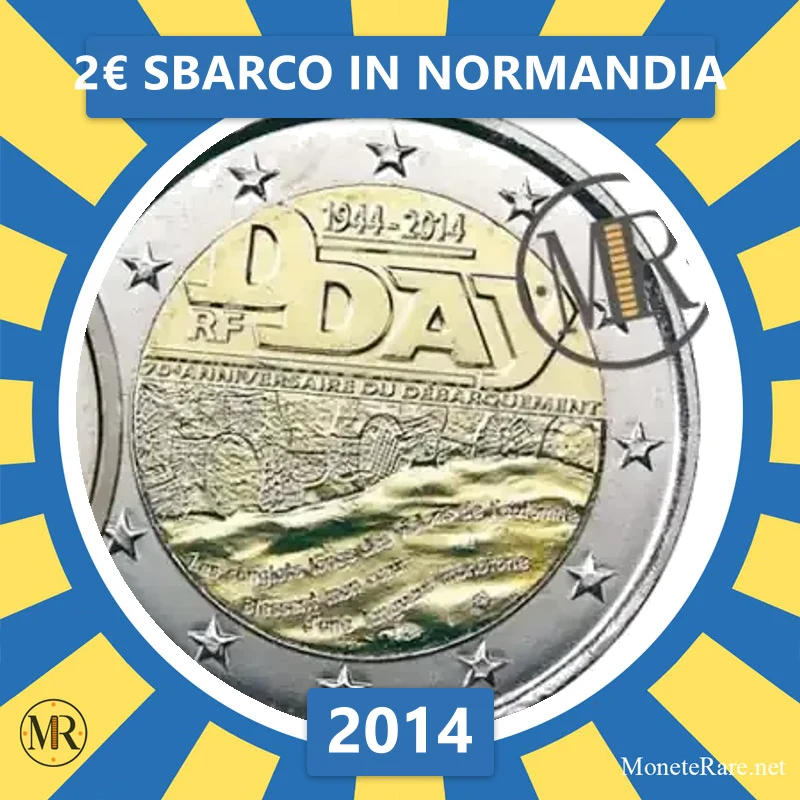 France 2€ Sbarco in Normandia 2014 (coin photo)