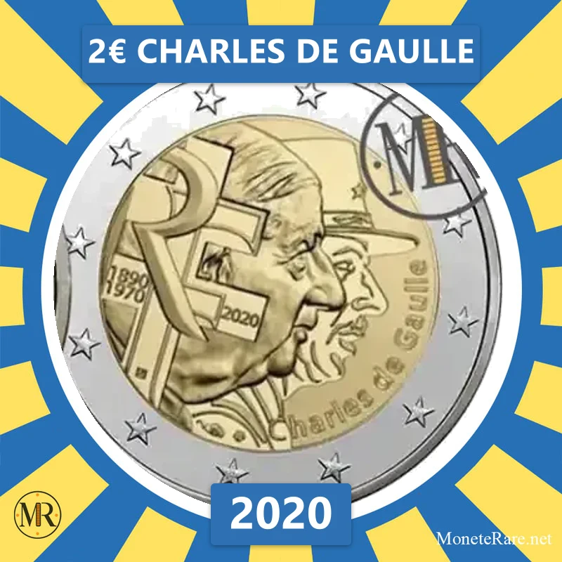 France 2€ Charles de Gaulle 2020 (coin photo)