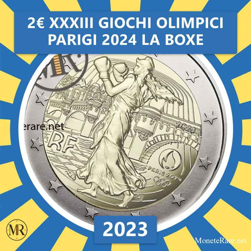France 2€ XXXIII Olympic Games Paris 2024 Boxing 2023 (coin photo)