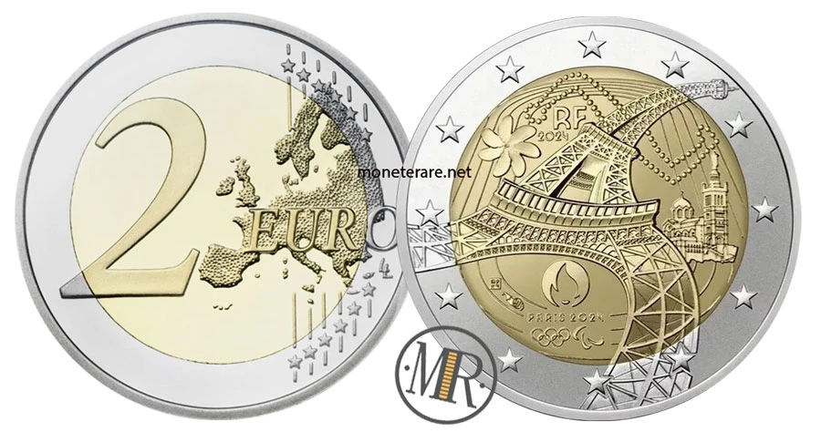 France €2 commemorative 2024 – XXXIII Olympic Games – Paris 2024 – Eiffel Tower