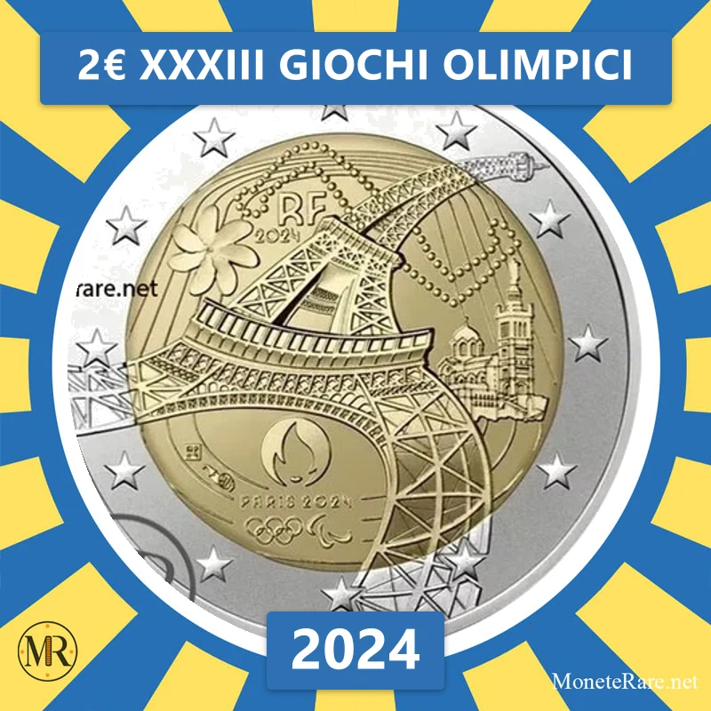 France 2€ XXXIII Giochi Olimpici 2024 (coin photo)