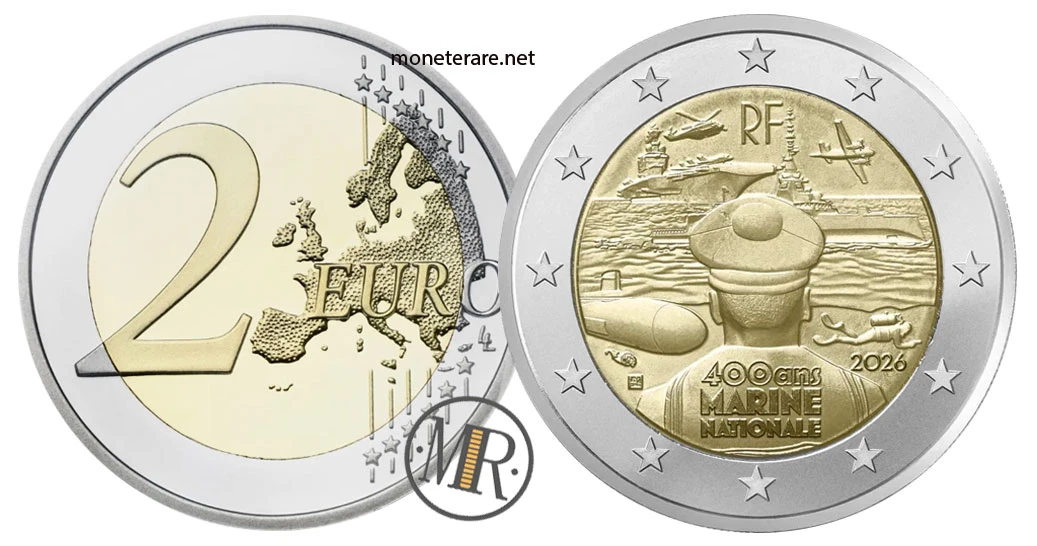 France €2 commemorative 2026 – 400° anniv. Marina Militare