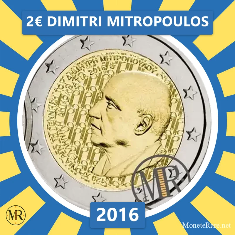 Greece 2€ Dimitri Mitropoulos 2016 (coin photo)