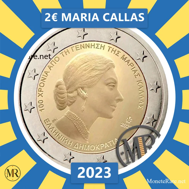 Greece 2€ Maria Callas 2023 (coin photo)
