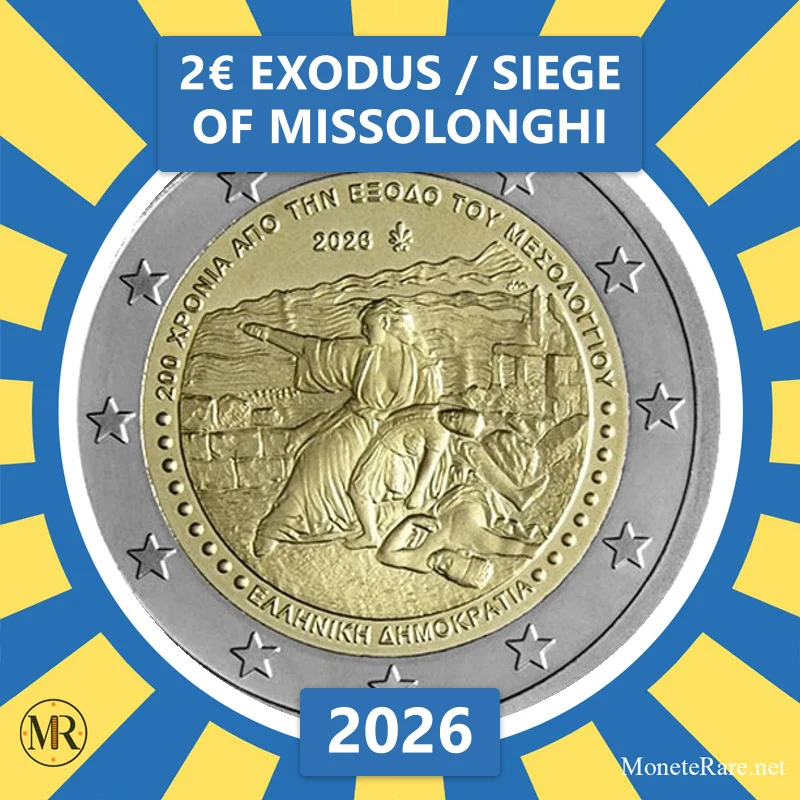 Greece 2€ Exodus / Siege of Missolonghi 2026 (coin photo)