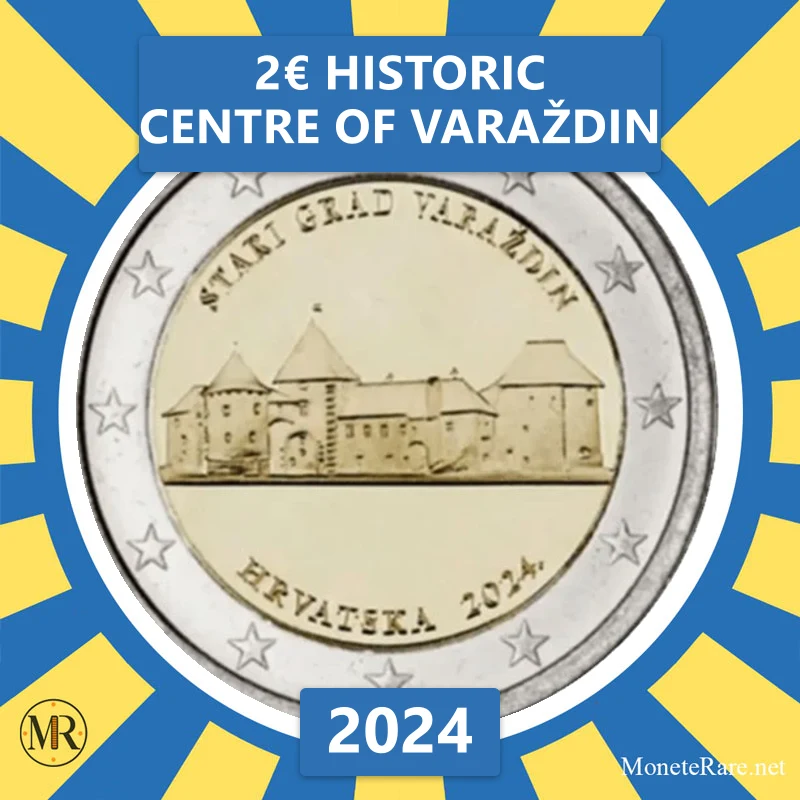 Croatia 2€ Historic centre of Varaždin 2024 (coin photo)