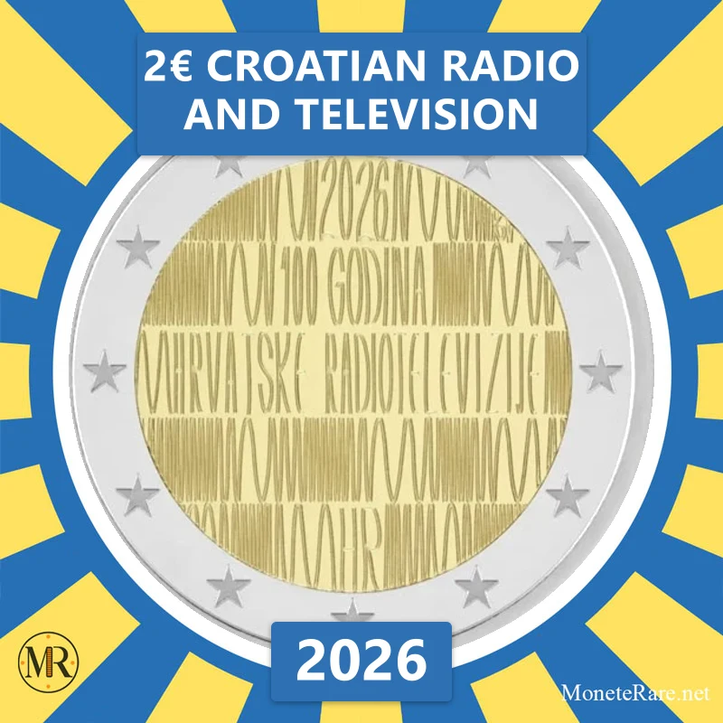 Croatia 2€ Croatian radio and television 2026 (coin photo)