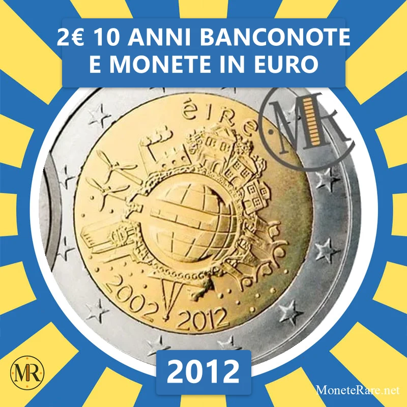 Ireland 2€ 10 Years of Euro Banknotes and Coins 2012 (coin photo)