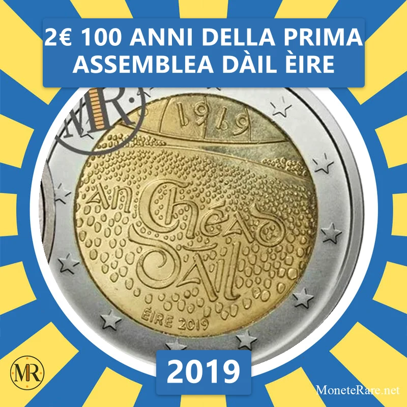 Ireland 2€ 100 Years of the First Dáil Éireann Assembly 2019 (coin photo)