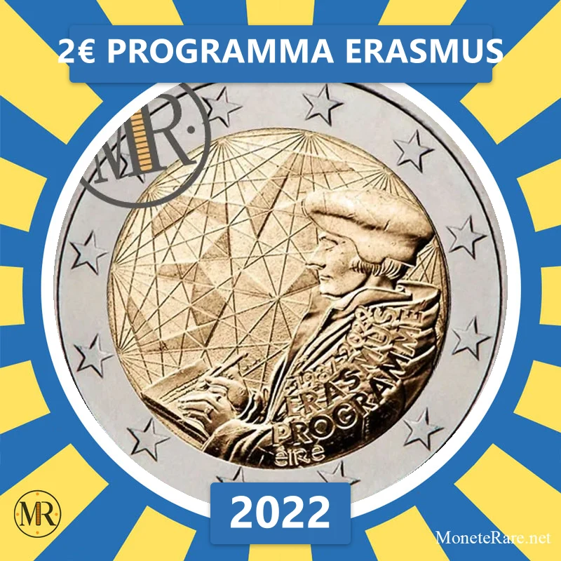 Ireland 2€ Erasmus Program 2022 (coin photo)