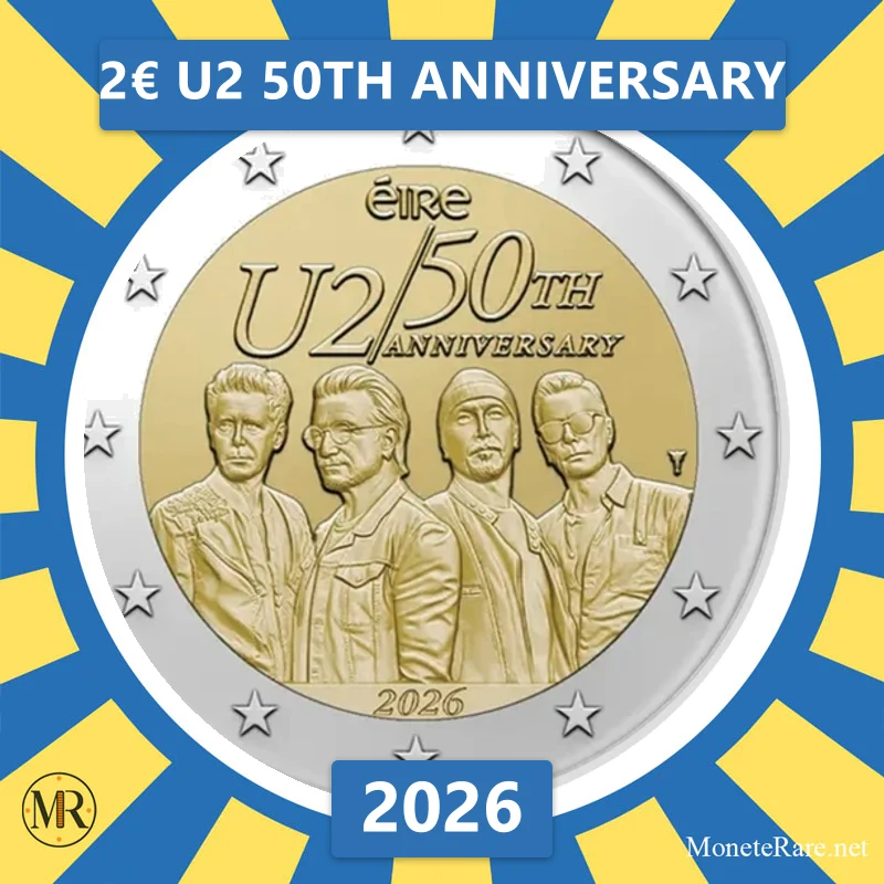 Ireland 2€ U2 50th anniversary 2026 (coin photo)