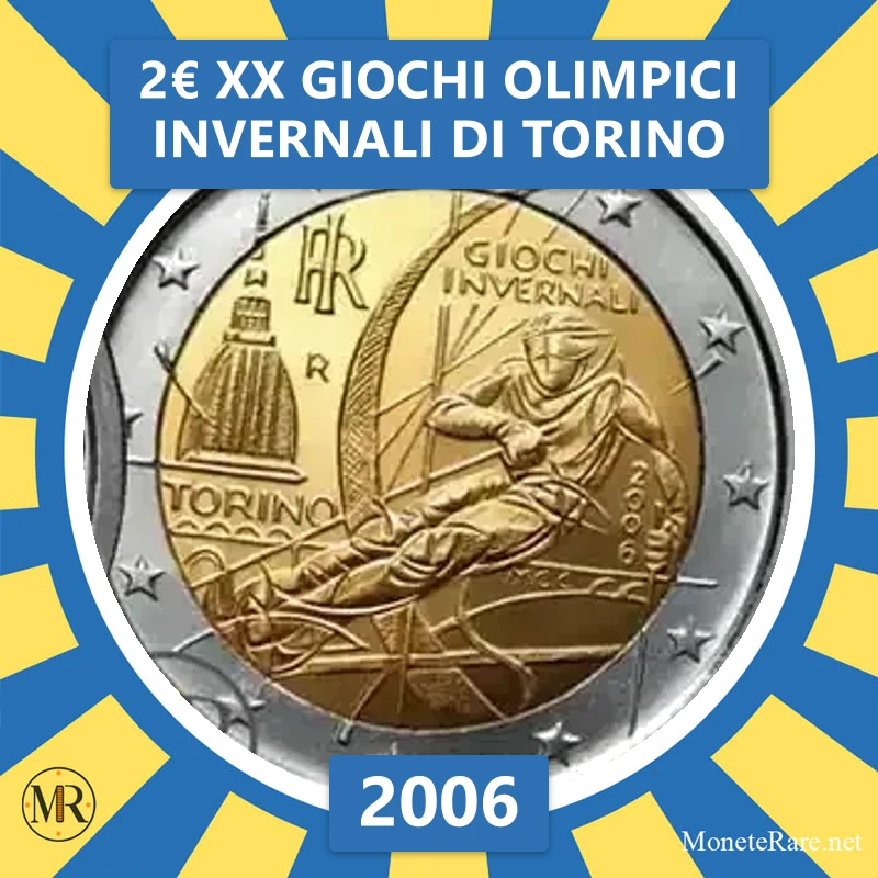 Italy 2€ XX Winter Olympic Games in Turin 2006 (coin photo)