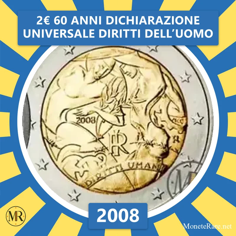 Italy 2€ 60 Years of the Universal Declaration of Human Rights 2008 (coin photo)