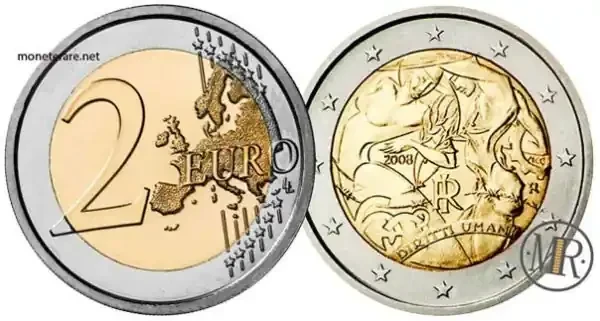 2 Euro Commemorative Italy 2008 Sixtieth anniversary of the Universal Declaration of Human Rights