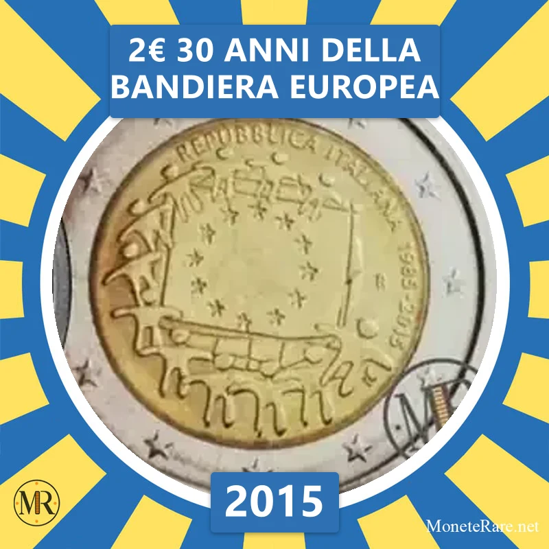 Italy 2€ 30 Years of the European Flag 2015 (coin photo)