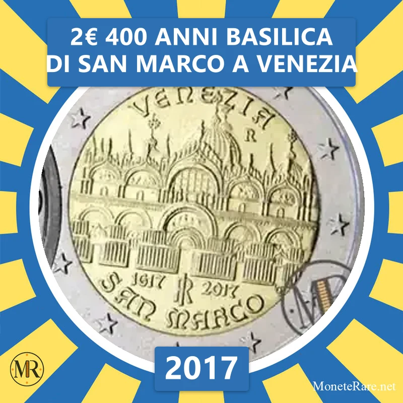 Italy 2€ 400 Years of St. Mark's Basilica in Venice 2017 (coin photo)