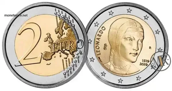 2019 Italy Commemorative €2 Leonardo da Vinci