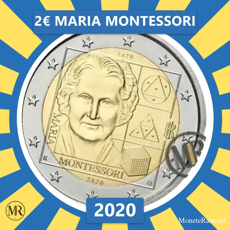 Italy 2€ Maria Montessori 2020 (coin photo)