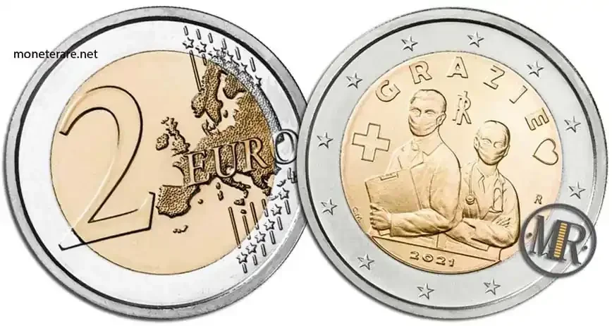 2 Euro Commemorative Italy 2021 THANK YOU Healthcare Workers