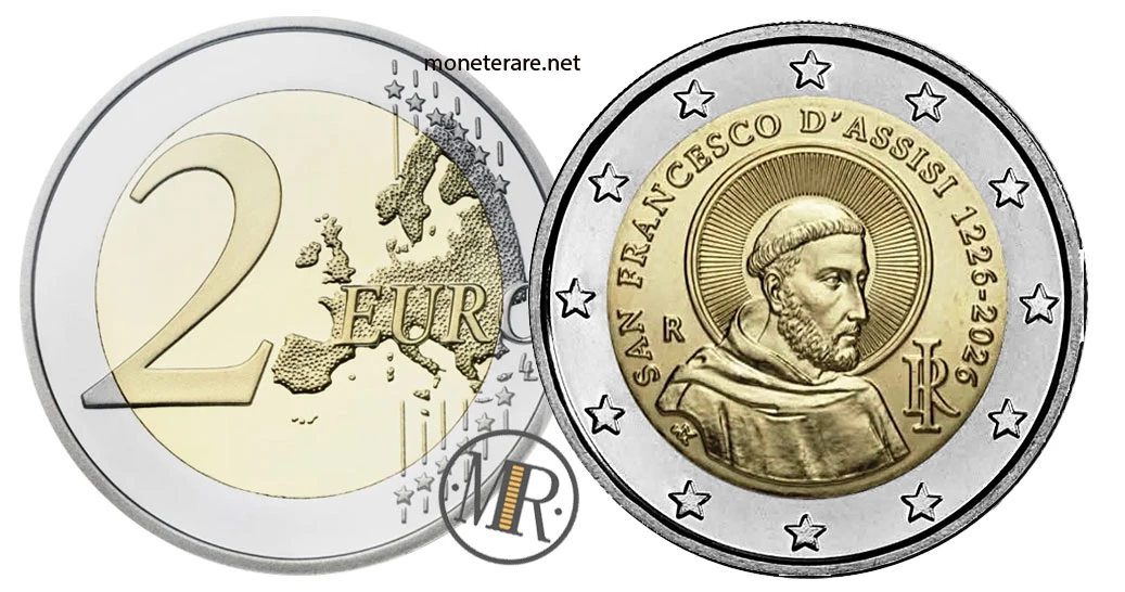Italy €2 commemorative 2026 – San Francesco d'Assisi