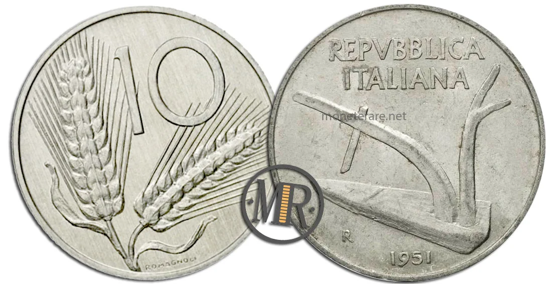1951 10 Lire Coin Value, Description, and Rarity of the 10 Lire Spiga 1951 10 Lire Coin Value, Description, and Rarity