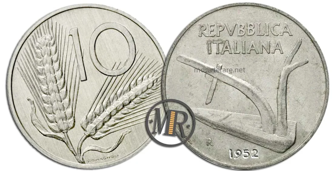 1952 10 Lire Coin Value, Description, and Rarity of the 10 Lire Spiga 1952 10 Lire Coin Value, Description, and Rarity