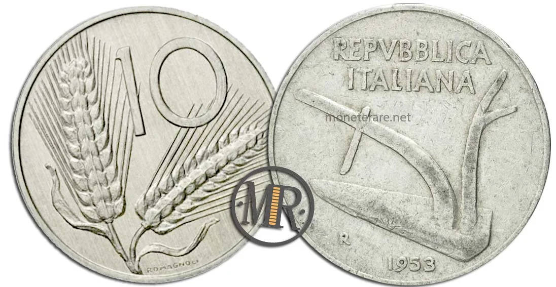 1953 10 Lire Coin Value, Description, and Rarity of the 10 Lire Spiga 1953 10 Lire Coin Value, Description, and Rarity