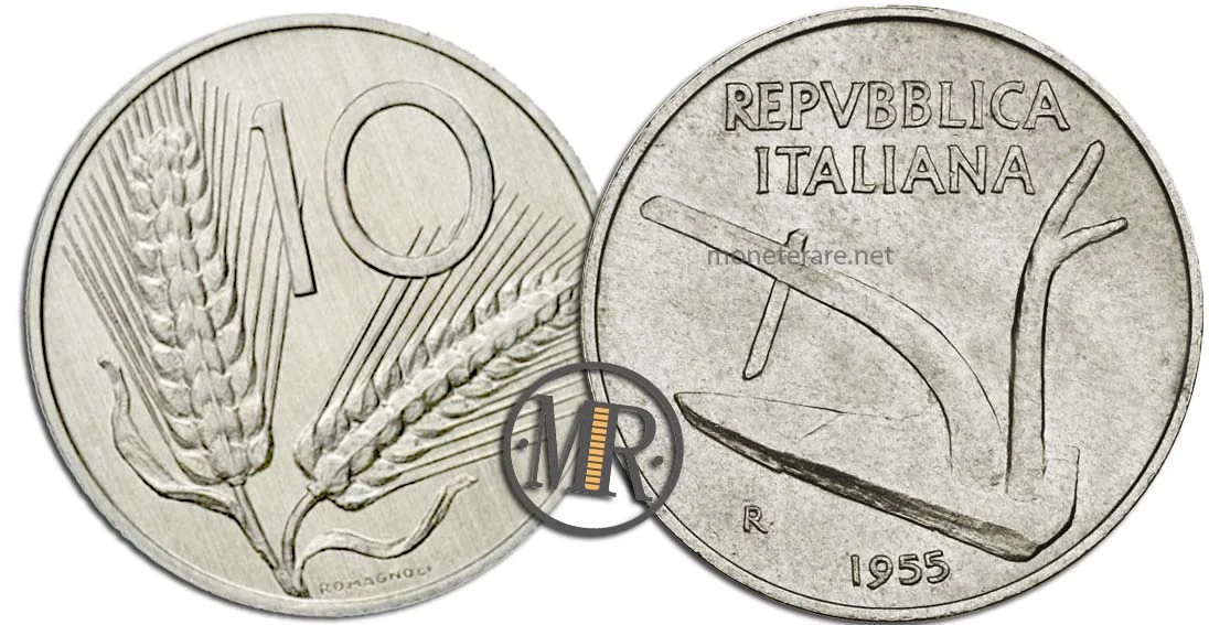 1955 10 Lire Coin Value, Description, and Rarity of the Spiga 10 Lire 1955 10 Lire Coin Value, Description, and Rarity