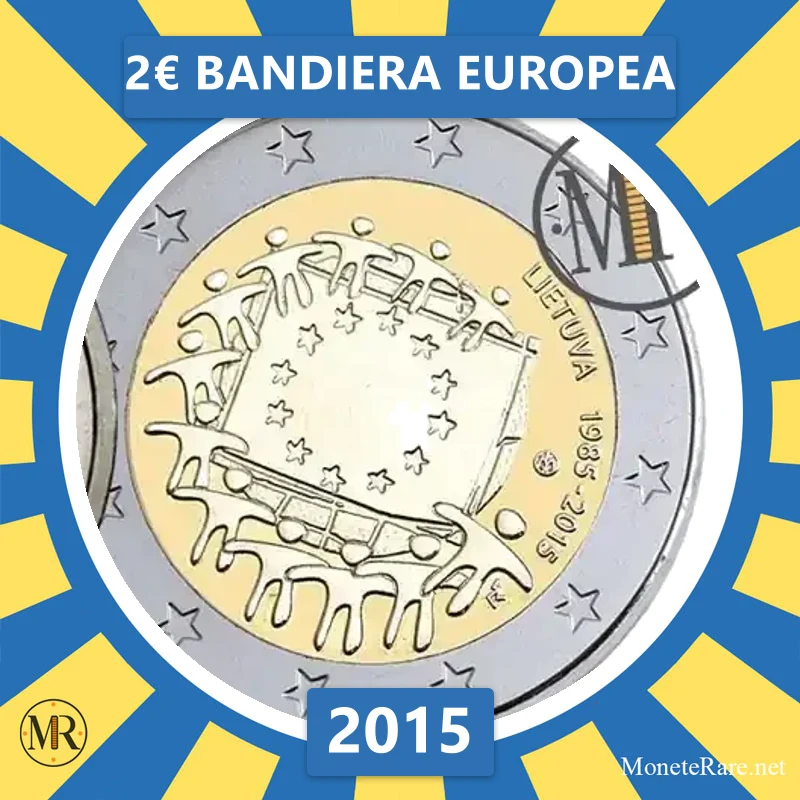 Lithuania 2€ European Flag 2015 (coin photo)