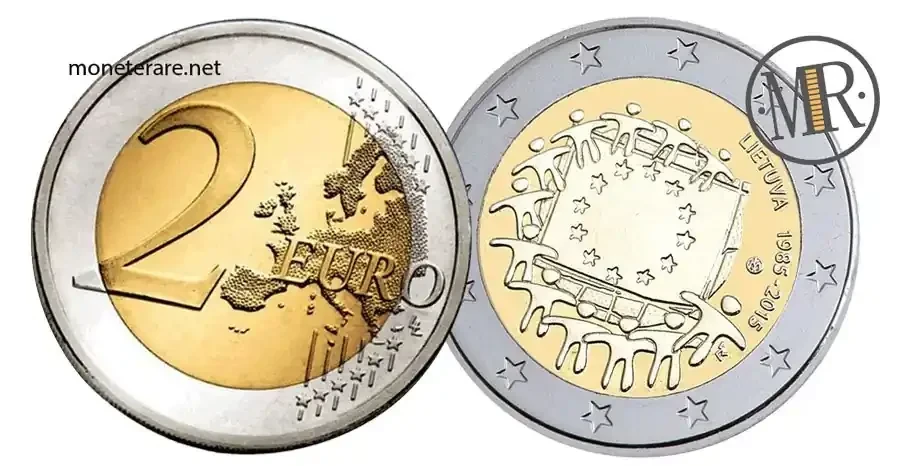 2 Euro Commemorative Lithuania 2015 European Flag
