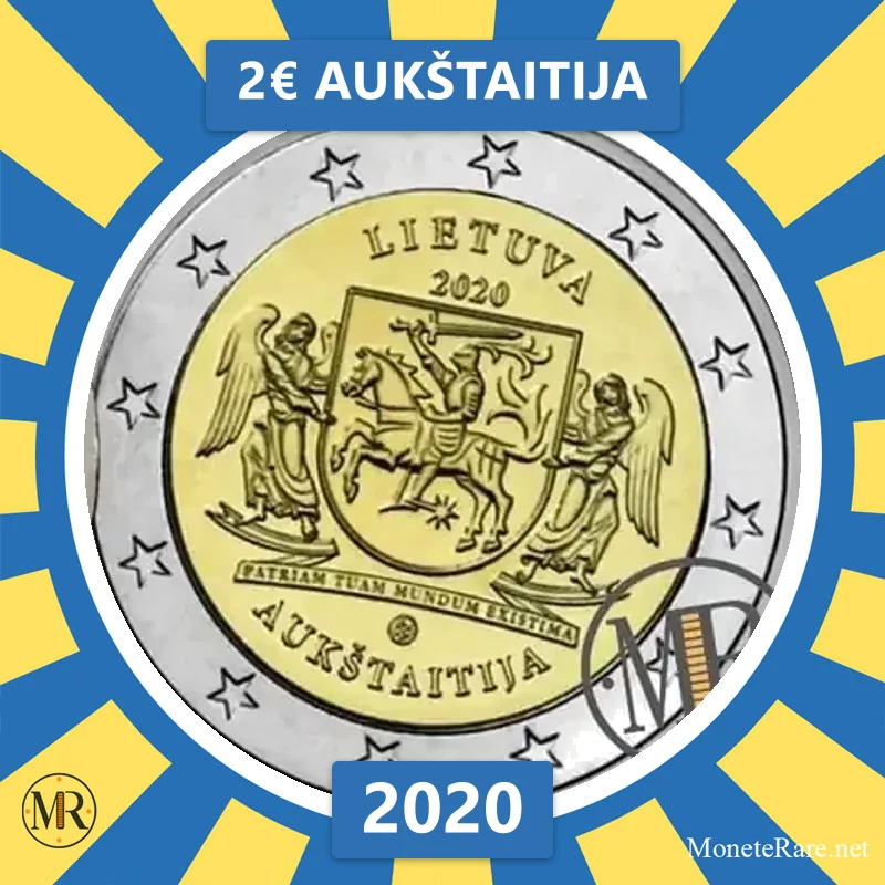Lithuania 2€ Aukštaitija 2020 (coin photo)