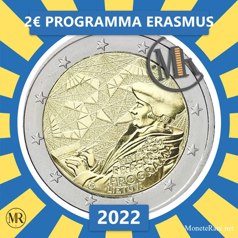 Lithuania 2€ Erasmus Program 2022 (coin photo)