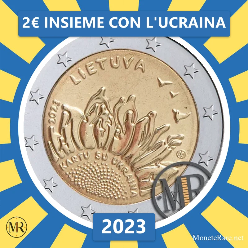 Lithuania 2€ Insieme con l'Ucraina 2023 (coin photo)