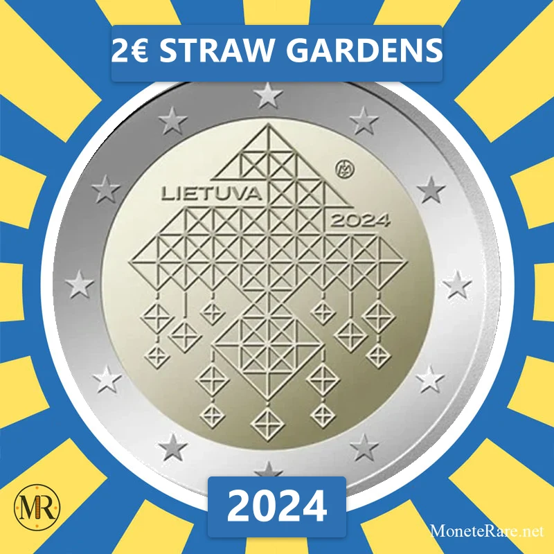 Lithuania 2€ Straw gardens 2024 (coin photo)