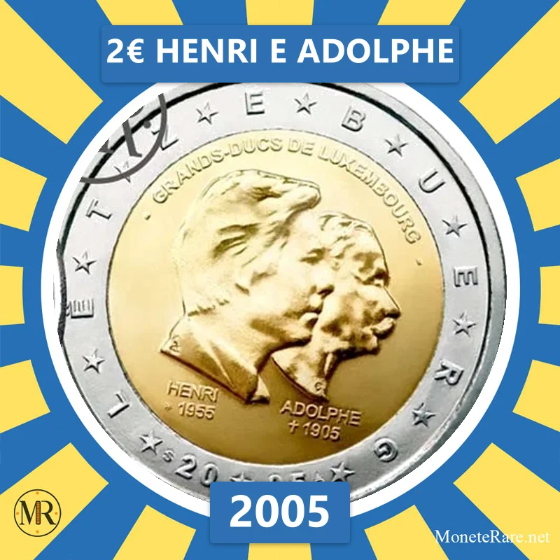 Luxembourg 2€ Henri e Adolphe 2005 (coin photo)