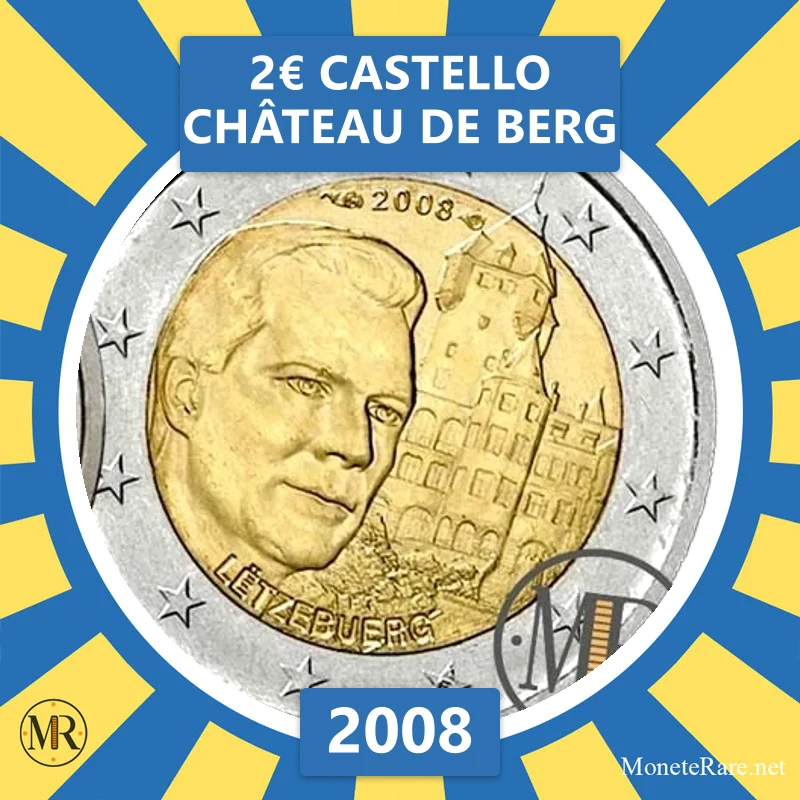 Luxembourg 2€ Castle Château de Berg 2008 (coin photo)