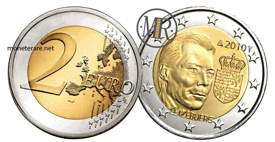 2 Euro Luxembourg 2010 coin - Commemorative Coat of Arms of Grand Duke Henri