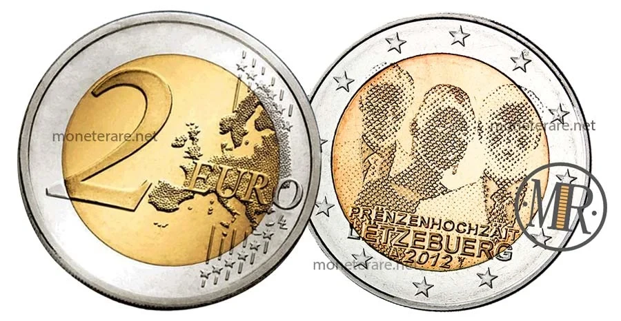 2 Euro coin Luxembourg 2012 Commemorative Wedding of Guillaume and Stephanie