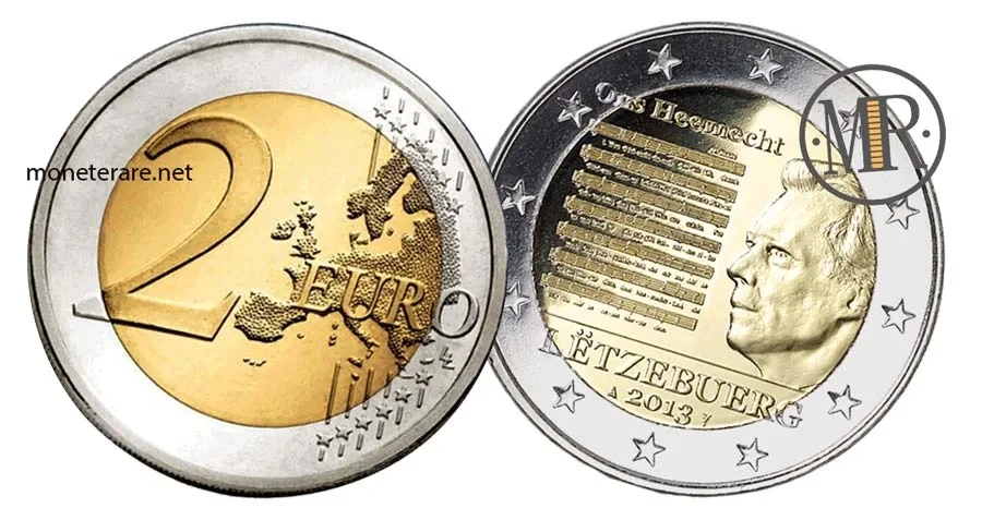 2 Euro Commemorative Luxembourg 2014 National Anthem (Luxembourg - Letzebuerg)