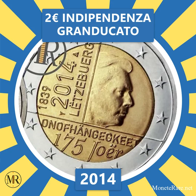 Luxembourg 2€ Independence of the Grand Duchy 2014 (coin photo)