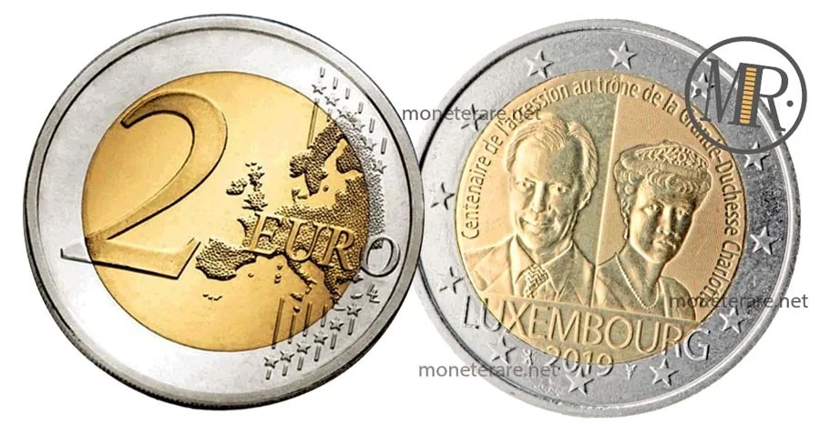 2 Euro Lussemburgo 2019 valore, Commemorativi della Granduchessa Charlotte (Luxembourg - Letzebuerg)