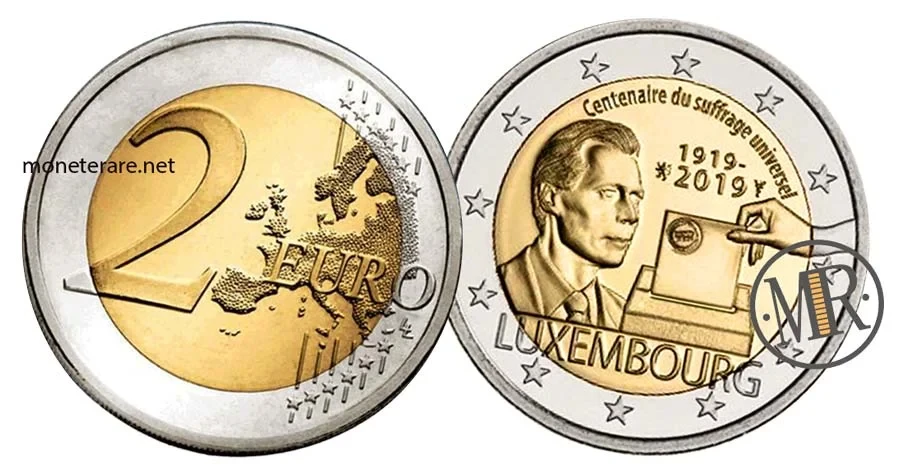 2 Euro Commemorative Luxembourg 2019 Universal Suffrage 100