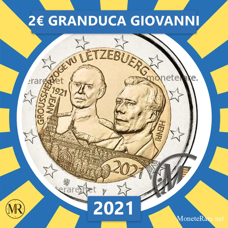 Luxembourg 2€ Granduca Giovanni 2021 Luxembourg 2€ Granduca Giovanni 2021 (coin photo)