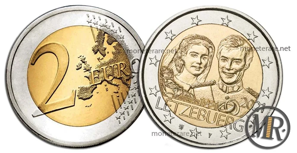 2 Euro Commemorative Luxembourg 2021 Wedding of Henri and Maria Teresa (Luxembourg - Letzebuerg)
