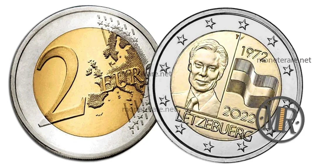 2 Euro Commemorative Luxembourg 2022 Flag of Luxembourg